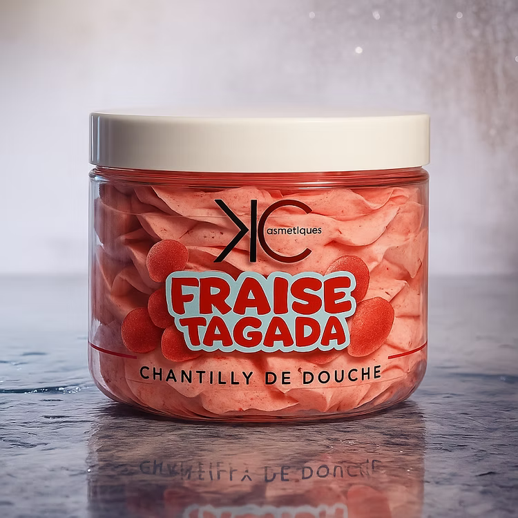 Chantilly de douche fraise tagada